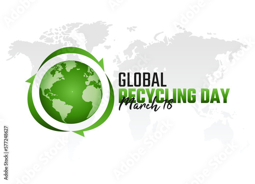 vector graphic of global recycling day good for global recycling day celebration. flat design. flyer design.flat illustration.