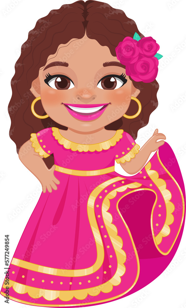 Cute girl in mexican folk outfit and Mariachi Dancer for celebrating Cinco de Mayo festival cartoon PNG Cute girl in mexican folk outfit and Mariachi Dancer for celebrating Cinco de Mayo festival cartoon PNG