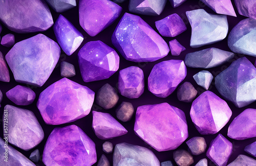 紫色の宝石のイラスト(AI generated image)