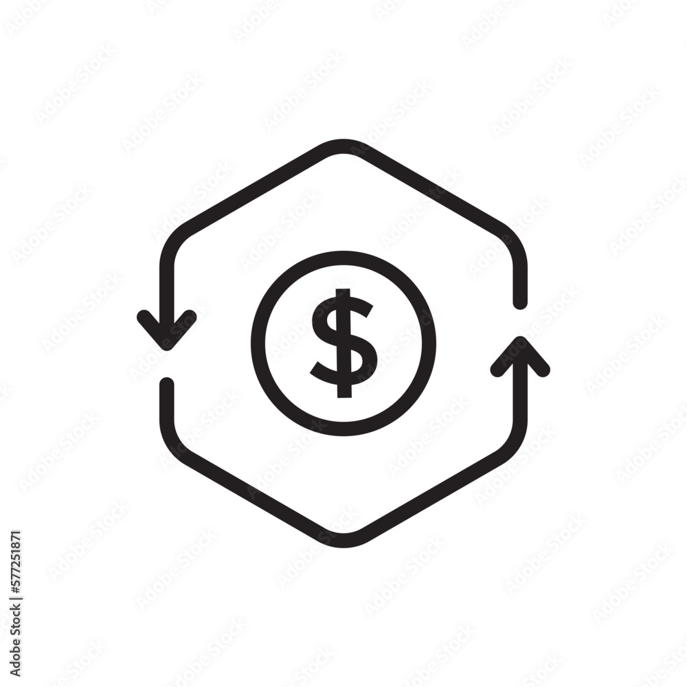 thin line cash flow or transaction icon. flat stroke trend modern lineart cashflow logotype graphic art design isolated on white background. concept of global monetary policy or wealth conversion thin line cash flow or transaction icon. flat stroke trend modern lineart cashflow logotype graphic art design isolated on white background. concept of global monetary policy or wealth conversion