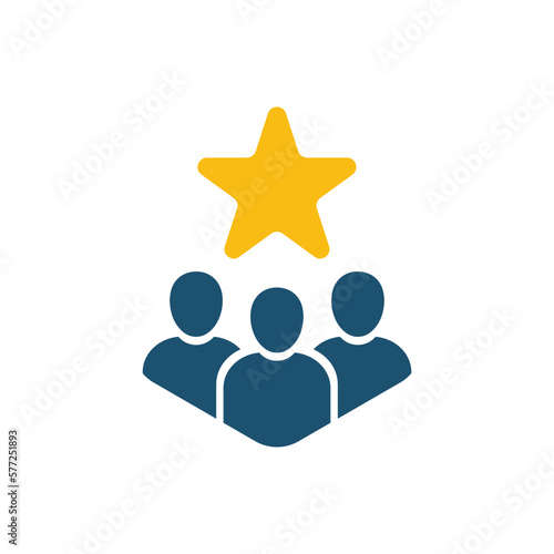 Print op canvas customer loyalty or retention icon with star