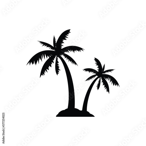 Palm tree logo. Palm tree silhouette design. Palm tree icon vector. Palm tree black simple sign. Palm logo vector. Palm tree design illustration.