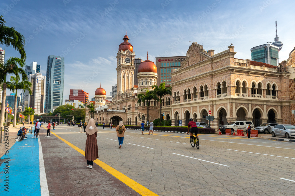 Obraz premium Sultan Abdul Samad's building located at Kuala Lumpur Merdeka Square.