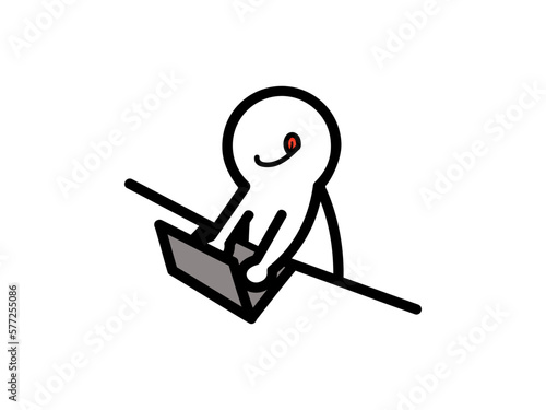 楽しげに仕事をする人