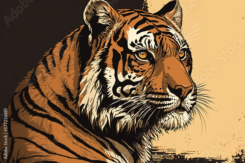 Tiger of Bengal. Generative AI photo