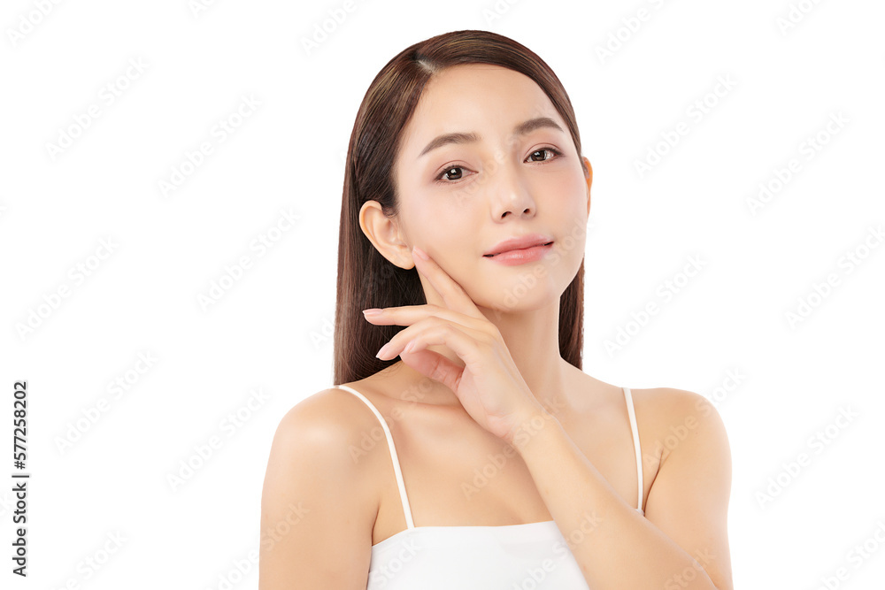 Beautiful young asian woman with clean fresh skin on white background, Face care, Facial treatment, Cosmetology, beauty and spa, Asian women portrait. Beautiful young asian woman with clean fresh skin on white background, Face care, Facial treatment, Cosmetology, beauty and spa, Asian women portrait.
