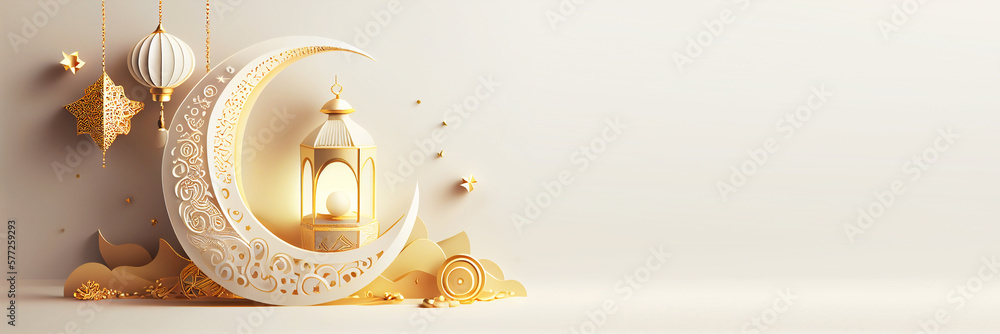 Muslim Holy Month Ramadan Kareem - Ornamental Arabic Lantern With