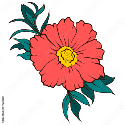 floral green leaves elegant poster  greeting card decoration isolate