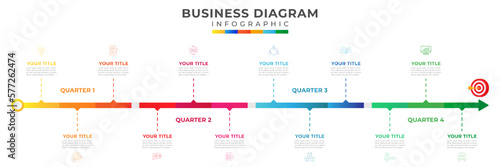 12 Months modern Timeline diagram calendar and icon symbol, presentation vector infographic. Infographic template for business.