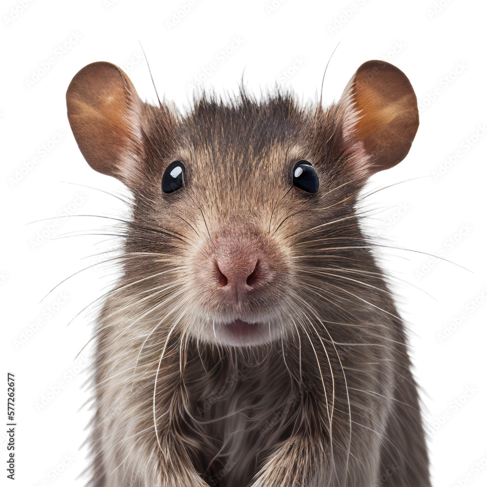 rat face shot , isolated on transparent background cutout , generative ...