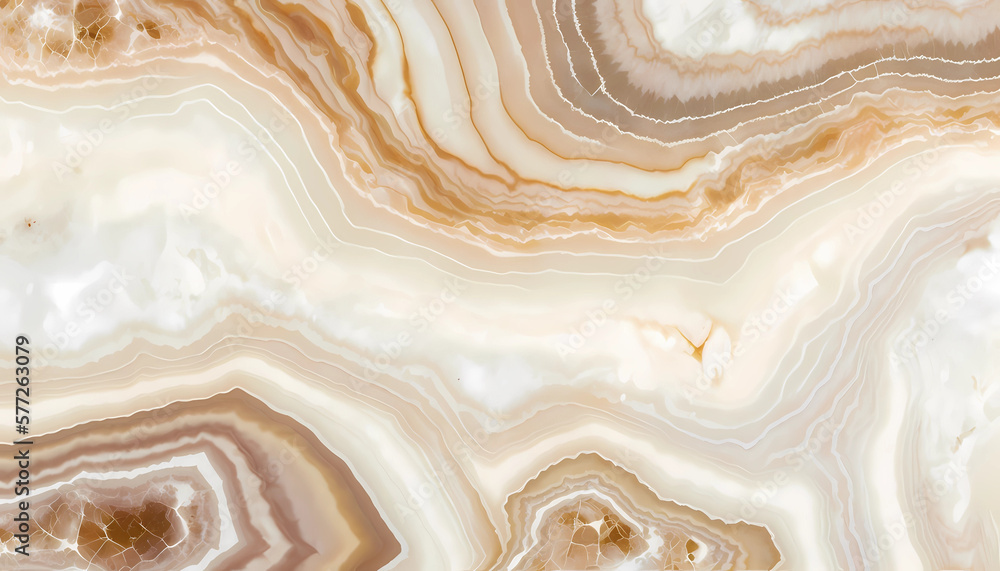 Subtle soft white and brown onyx gemstone texture. Generative AI Subtle soft white and brown onyx gemstone texture. Generative AI