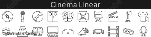 Cinema linear icons set. Web icon set. Website set icon vector.