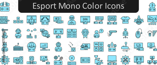 Esport mono color icons set. Web icon set. Website set icon vector.