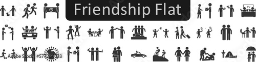 Friendship flat icons set. Web icon set. Website set icon vector.