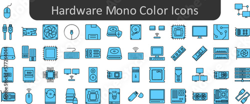 Hardware mono color icons set. Web icon set. Website set icon vector.