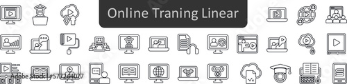 Online traning Online traning reverse icons set. Web icon set. Website set icon vector.