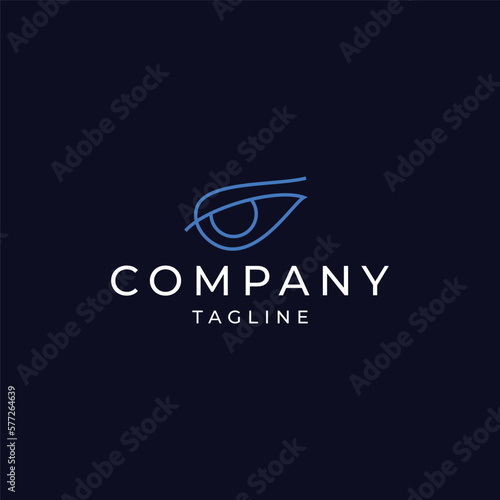 Abstract eye line icon outline logo design template
