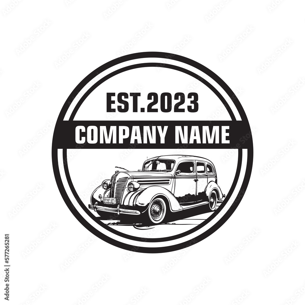Obraz premium old car logo , automotive logo vector