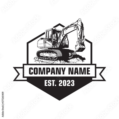 excavators logo , bulldozer logo vector