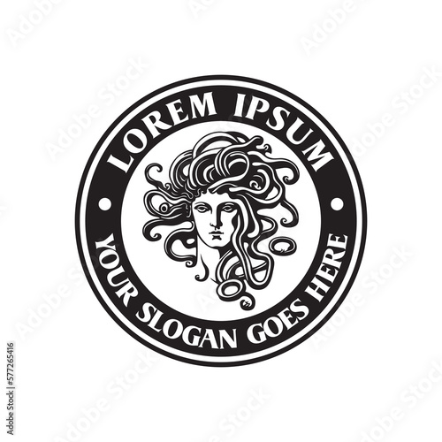 medusa logo , snake woman logo vector