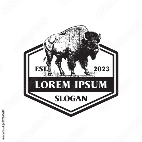 buffalo logo , animal logo vector