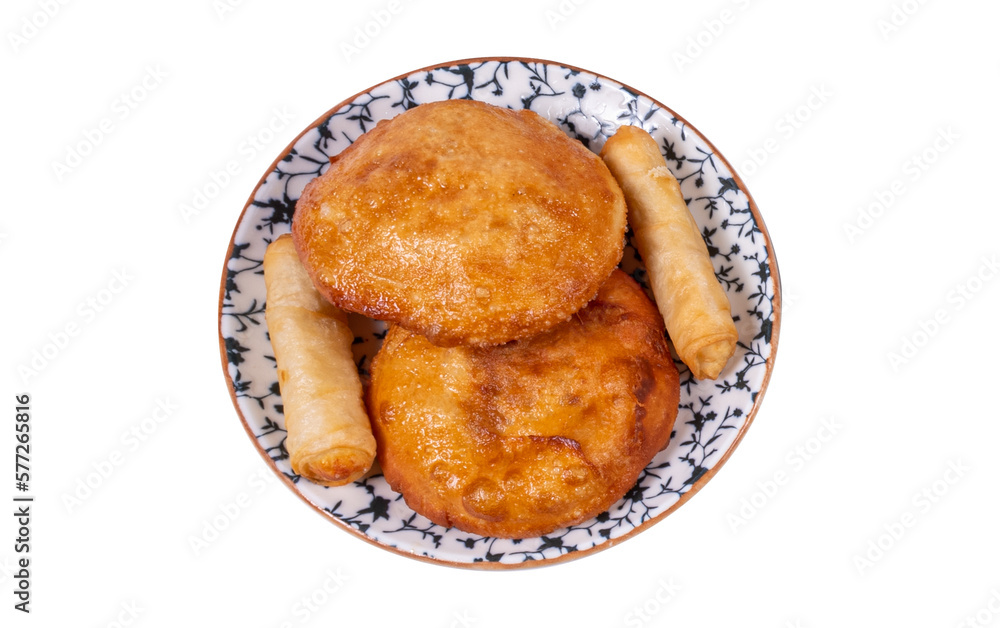 fried dough on an isolated white background