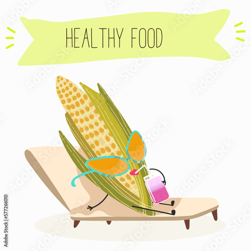 Illustration with funny characters cabbage, red cabbage. Funny and healthy food. Vitamins, cute face food, ingredients, vegetarianism, vector cartoon, antioxidant.