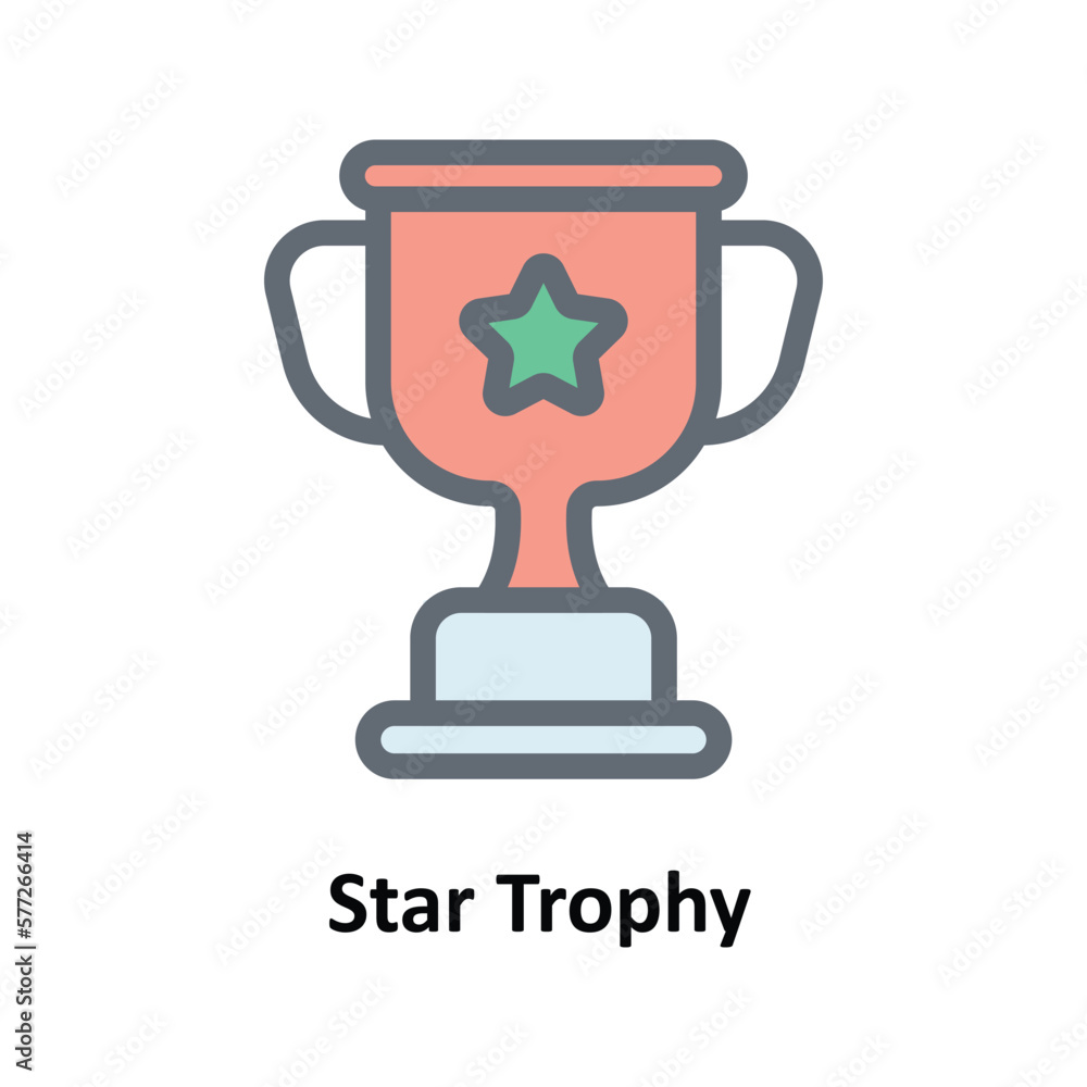 Star Trophy Vector Fill Outline Icons. Simple stock illustration stock Star Trophy Vector Fill Outline Icons. Simple stock illustration stock