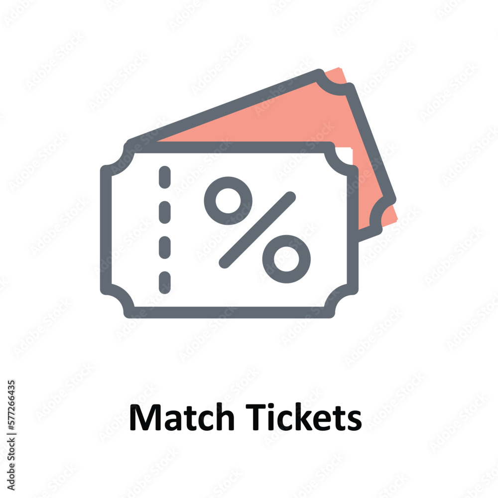 Match Tickets Vector Fill Outline Icons. Simple stock illustration stock Match Tickets Vector Fill Outline Icons. Simple stock illustration stock