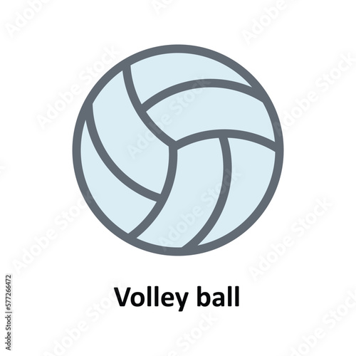 Volley ball Vector Fill Outline Icons. Simple stock illustration stock