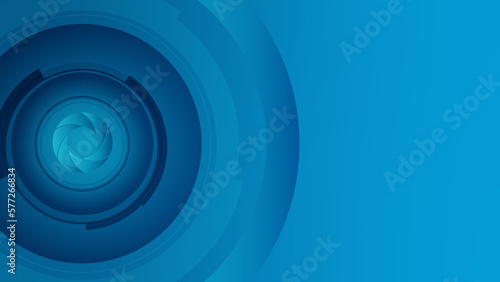 Center Light Blue Camera Lens Thin Thick Border Dark Opacity in Ocean Color for Background