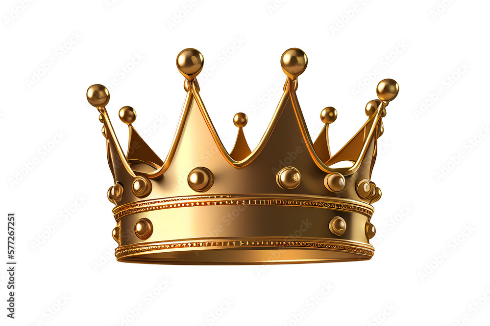 Golden royal king crown on transparent background. Generative ai. Stock ...