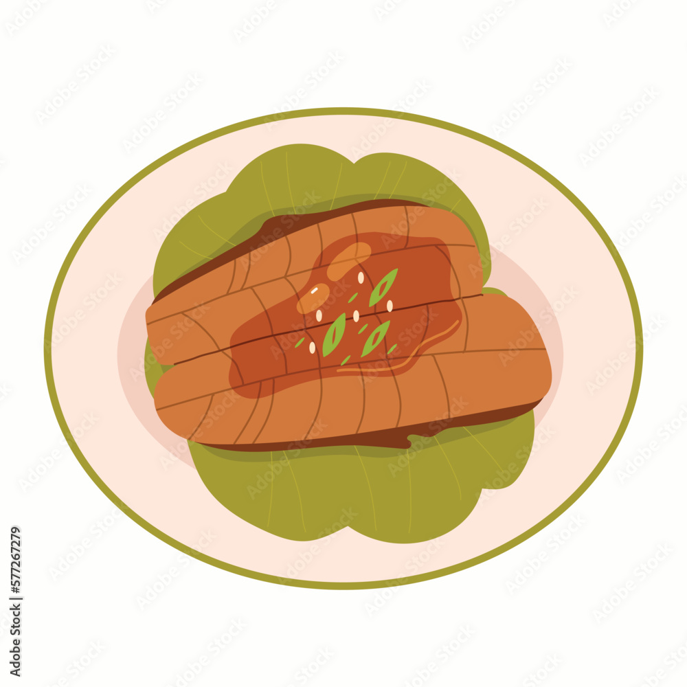 Top view of delicious asian traditional fish dish. Top view of delicious asian traditional fish dish.