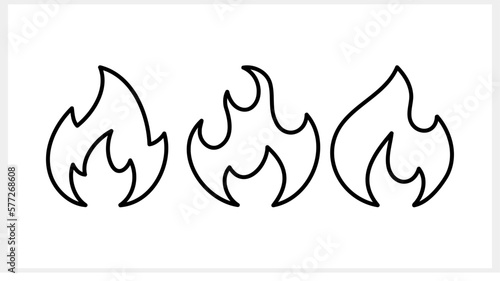 Fire icon isolated. Engraving clipart Sketch vector stock illustration. EPS 10