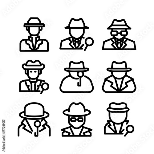 detective man icon or logo isolated sign symbol vector illustration - high quality black style vector icons 