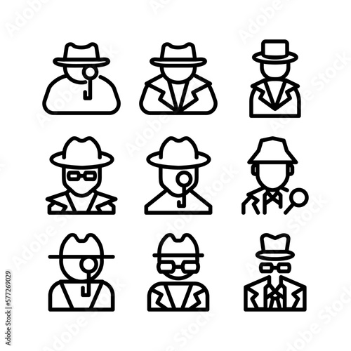 detective man icon or logo isolated sign symbol vector illustration - high quality black style vector icons

