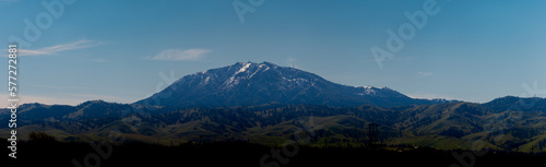 Mount Diablo in Contra Costa County Walnut Creek area with snow tops on a sunny day in winter