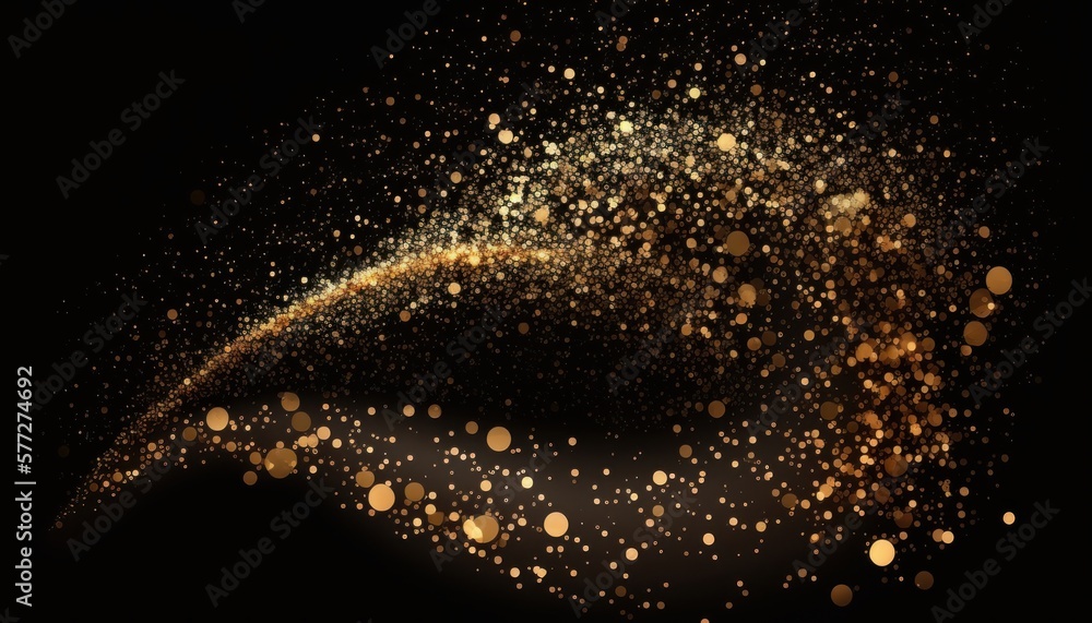 golden glitter lights isolated on dark background golden glitter lights isolated on dark background