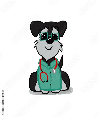 vector of cartoon dog veterinary