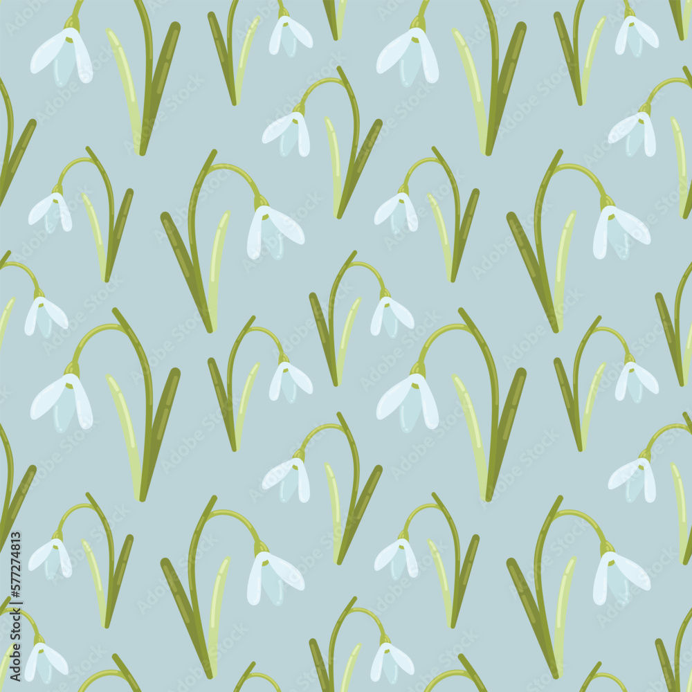 Vector seamless pattern with primroses and spring flowers. The work is done in delicate pastel colors, suitable for any of your designs and decorations. For textile, fabric, wallpaper, cards Vector seamless pattern with primroses and spring flowers. The work is done in delicate pastel colors, suitable for any of your designs and decorations. For textile, fabric, wallpaper, cards