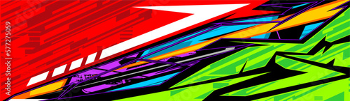 Car decal design vector. Graphic abstract stripe racing background kit designs for wrap vehicle, race car, rally, adventure and livery