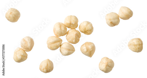 Schilderij op canvas Hazelnuts isolated on the white background, top view.