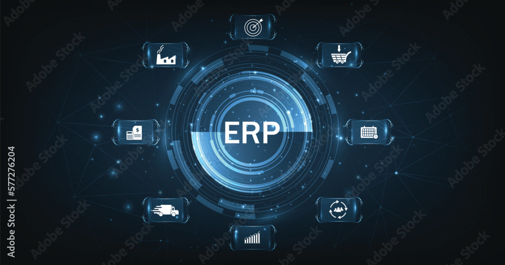 Extended Producer Responsibility (EPR)concept.Enterprise resource planning business and modern technology concept on dark blue background. Extended Producer Responsibility (EPR)concept.Enterprise resource planning business and modern technology concept on dark blue background.