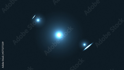 illustration of two light particles shining towards the center of light in darkness with grain texture suitable for desktop wallpaper and web design purposes