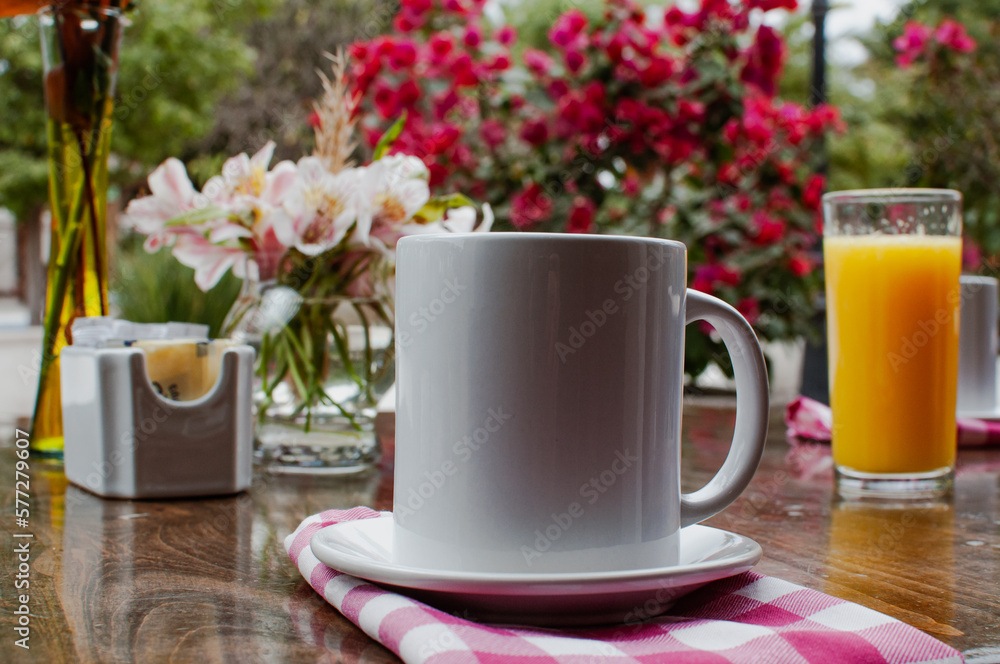 Desayuno al aire libre. Desayuno al aire libre.