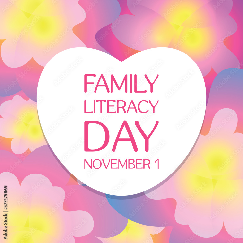 Family Literacy Day . Design suitable for greeting card poster and banner