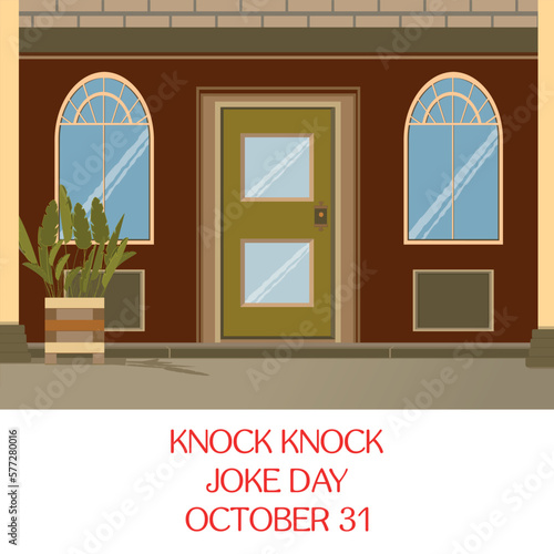  Knock Knock Joke Day. Design suitable for greeting card poster and banner