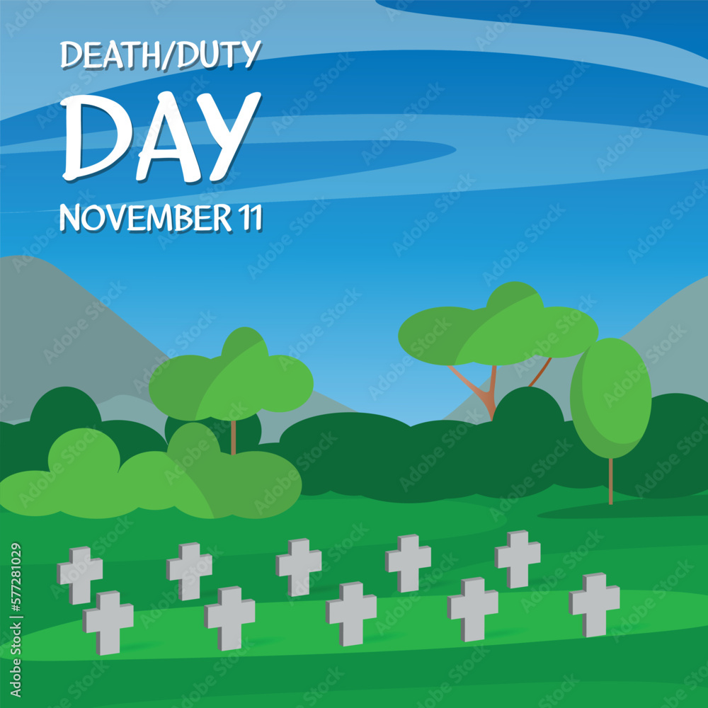 Death-Duty Day . Design suitable for greeting card poster and banner