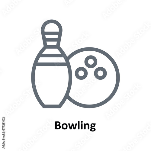 Bowling Vector Outline Icons. Simple stock illustration stock