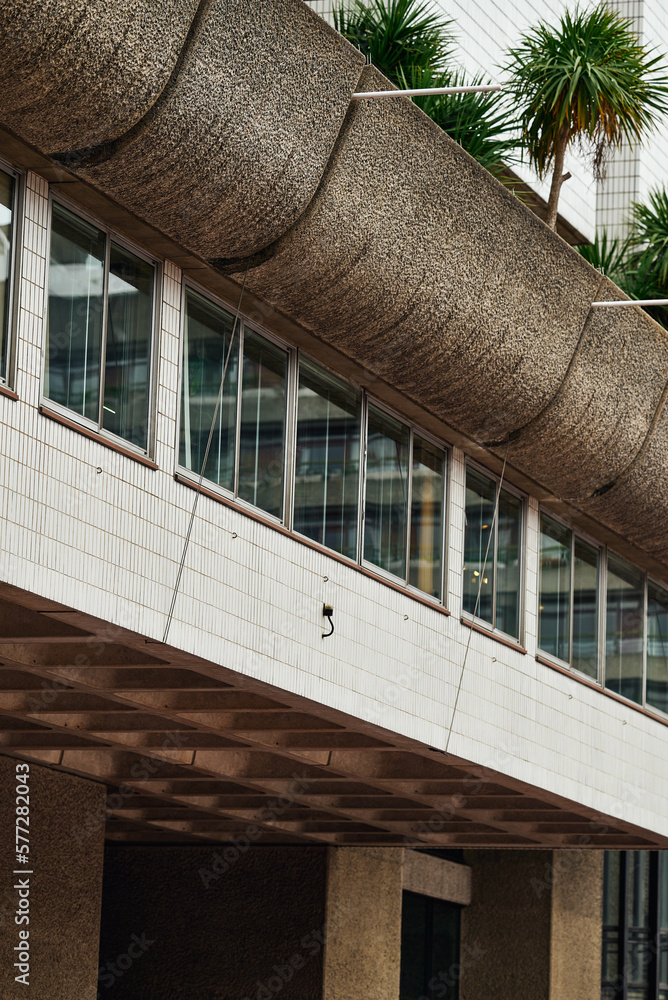Modernist architecture of the estate and buildings in the Barbican district of London